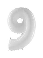 9 WHITE NUMBER BALLOON