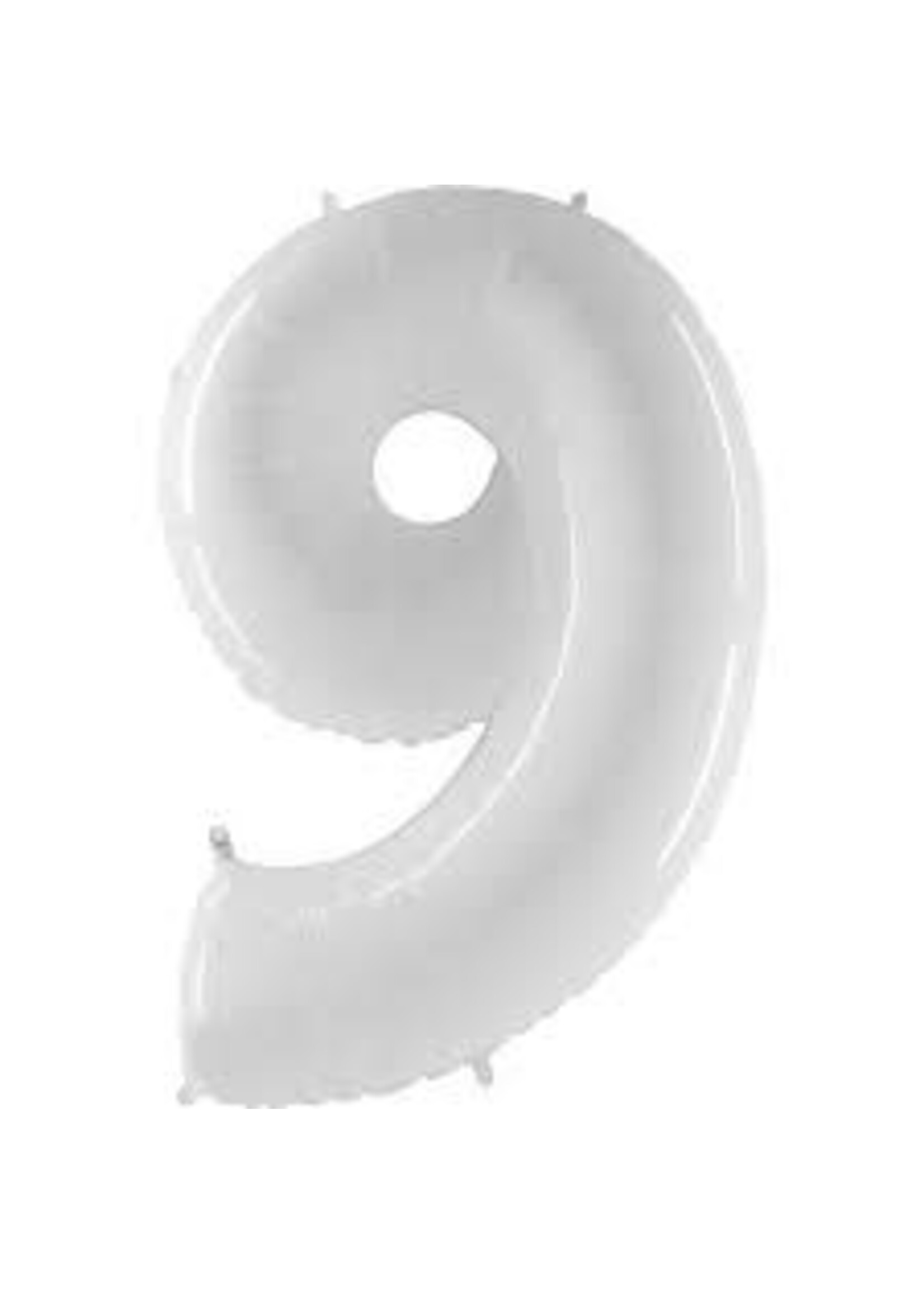 9 WHITE NUMBER BALLOON