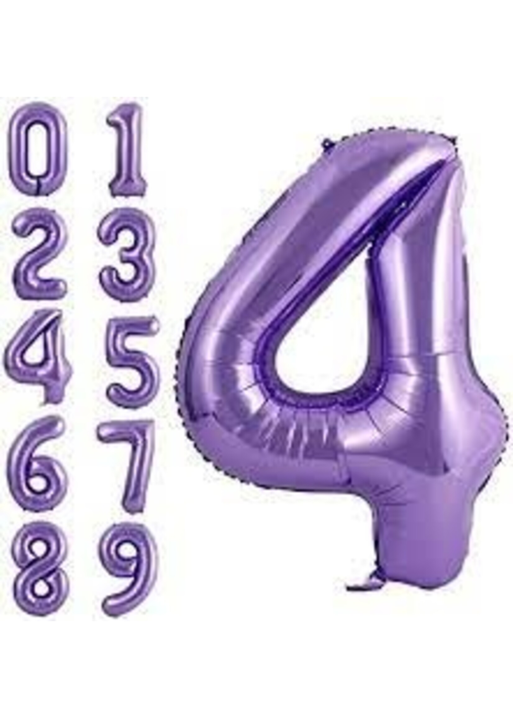 4 PURPLE NUMBER BALLOON