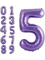 5 PURPLE NUMBER BALLOON