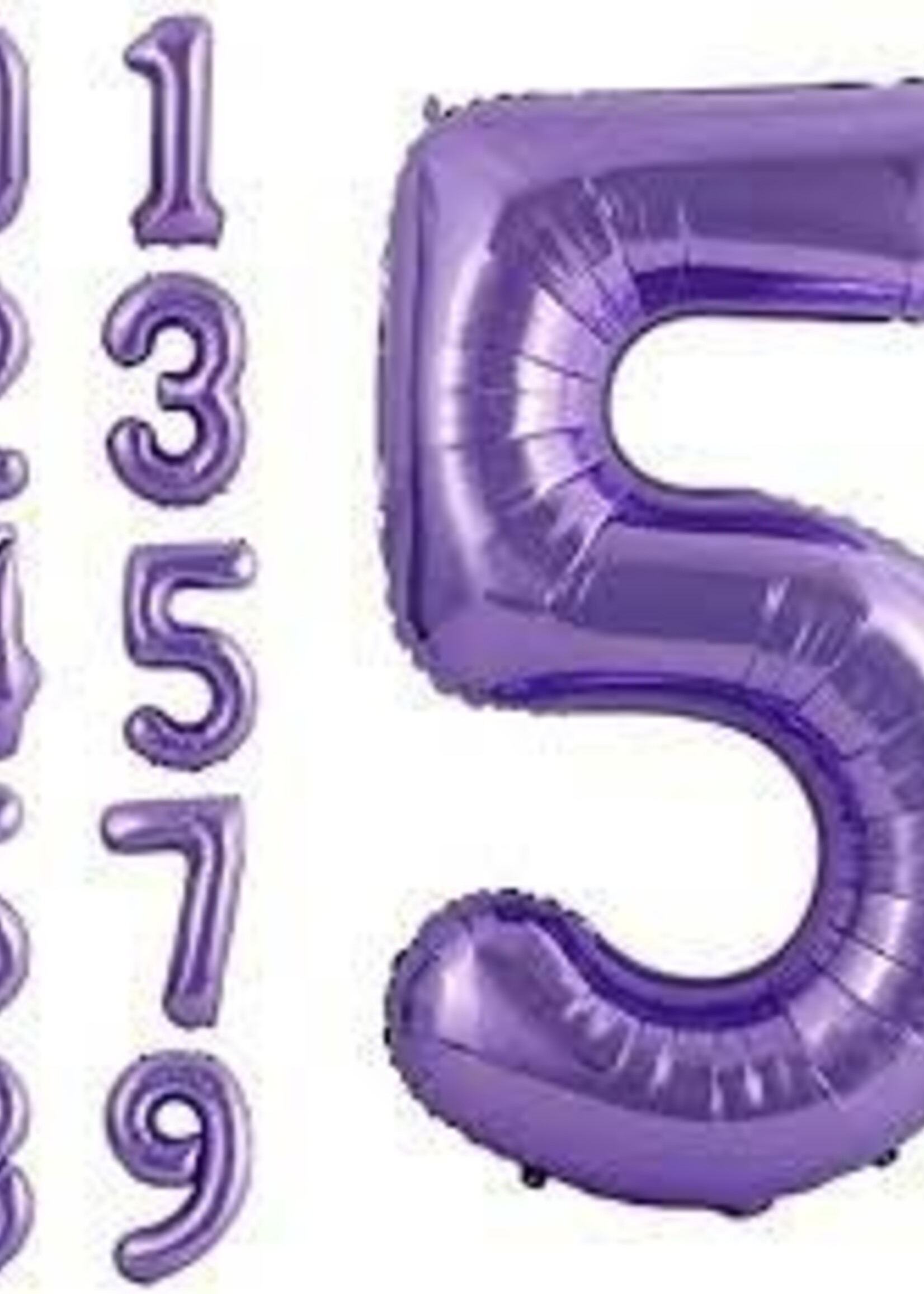 5 PURPLE NUMBER BALLOON