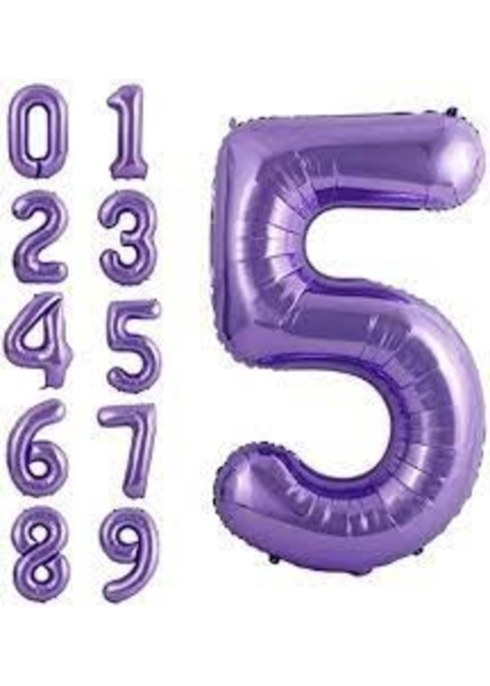 5 PURPLE NUMBER BALLOON