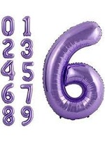 6 PURPLE NUMBER BALLOON
