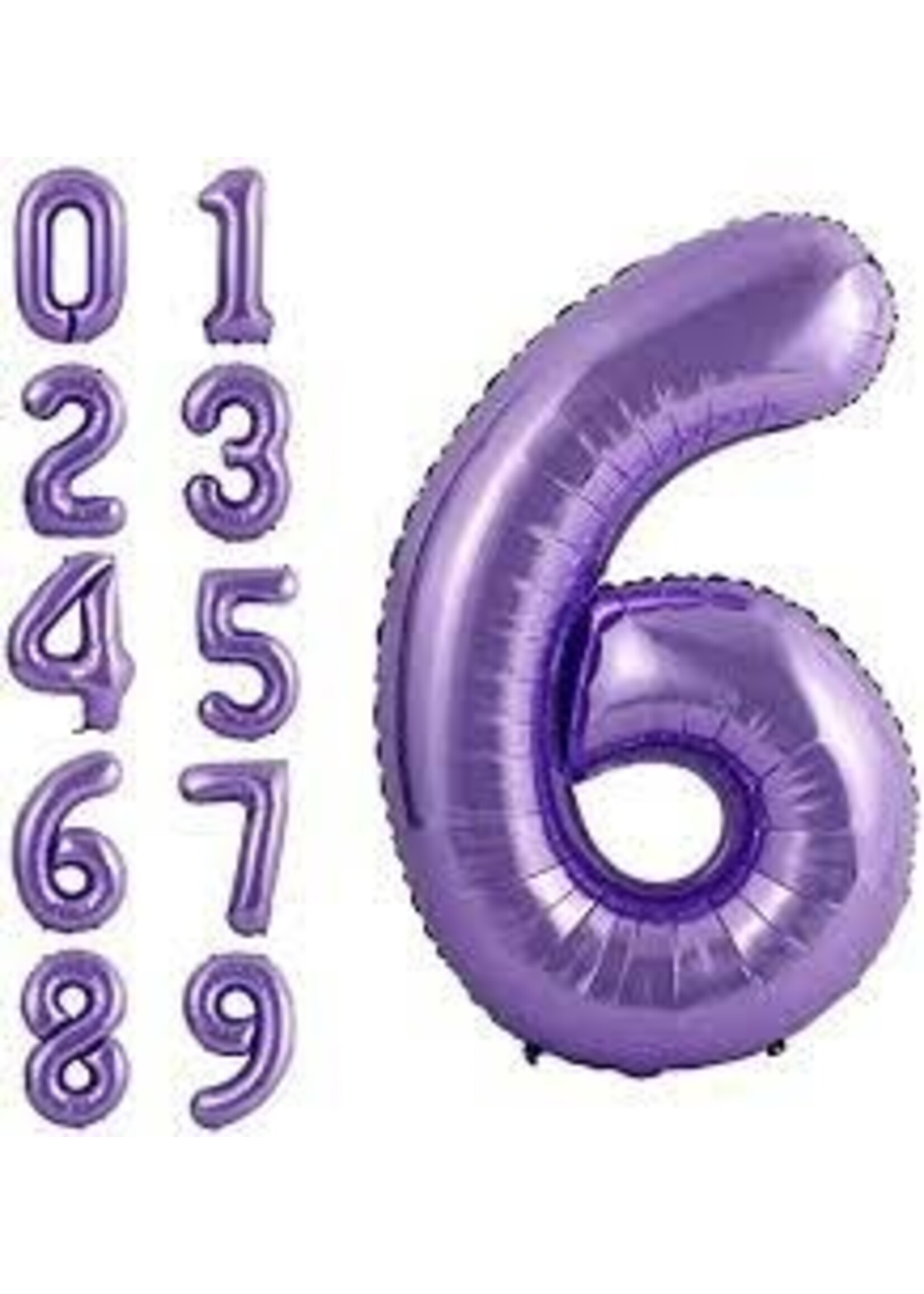 6 PURPLE NUMBER BALLOON