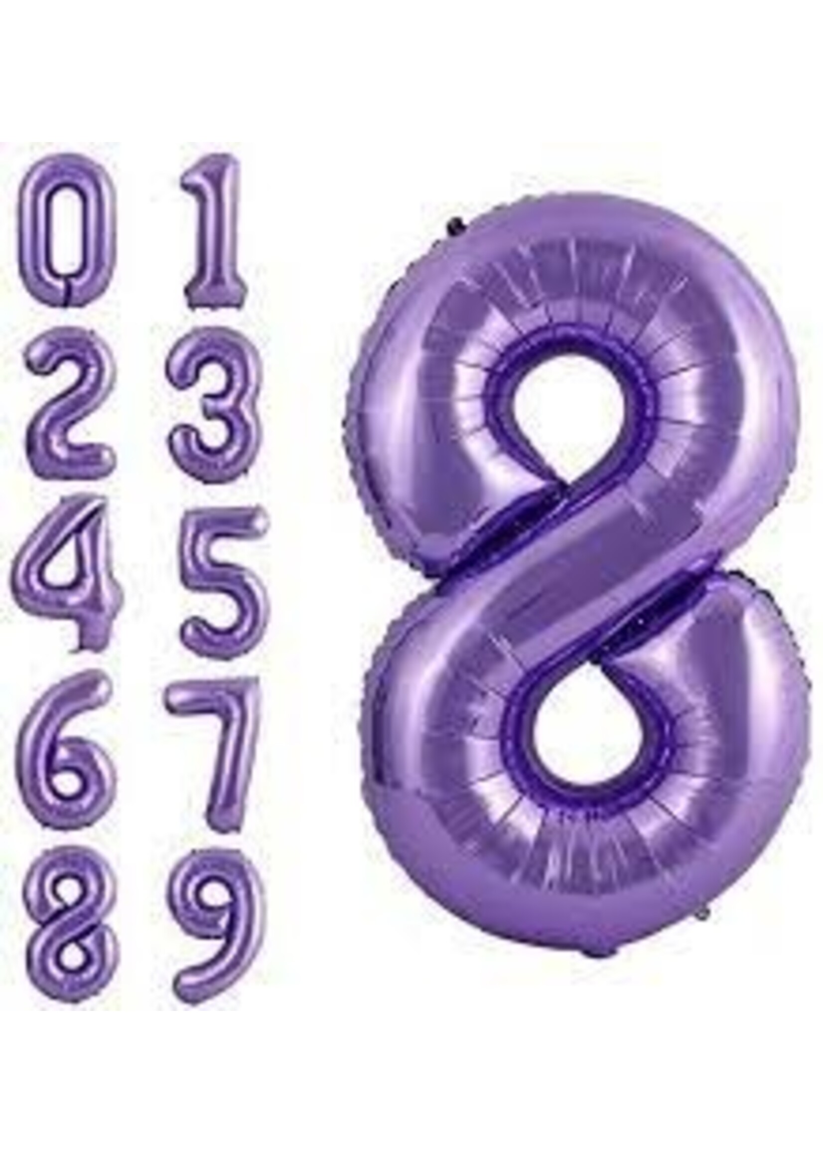 8 PURPLE NUMBER BALLOON