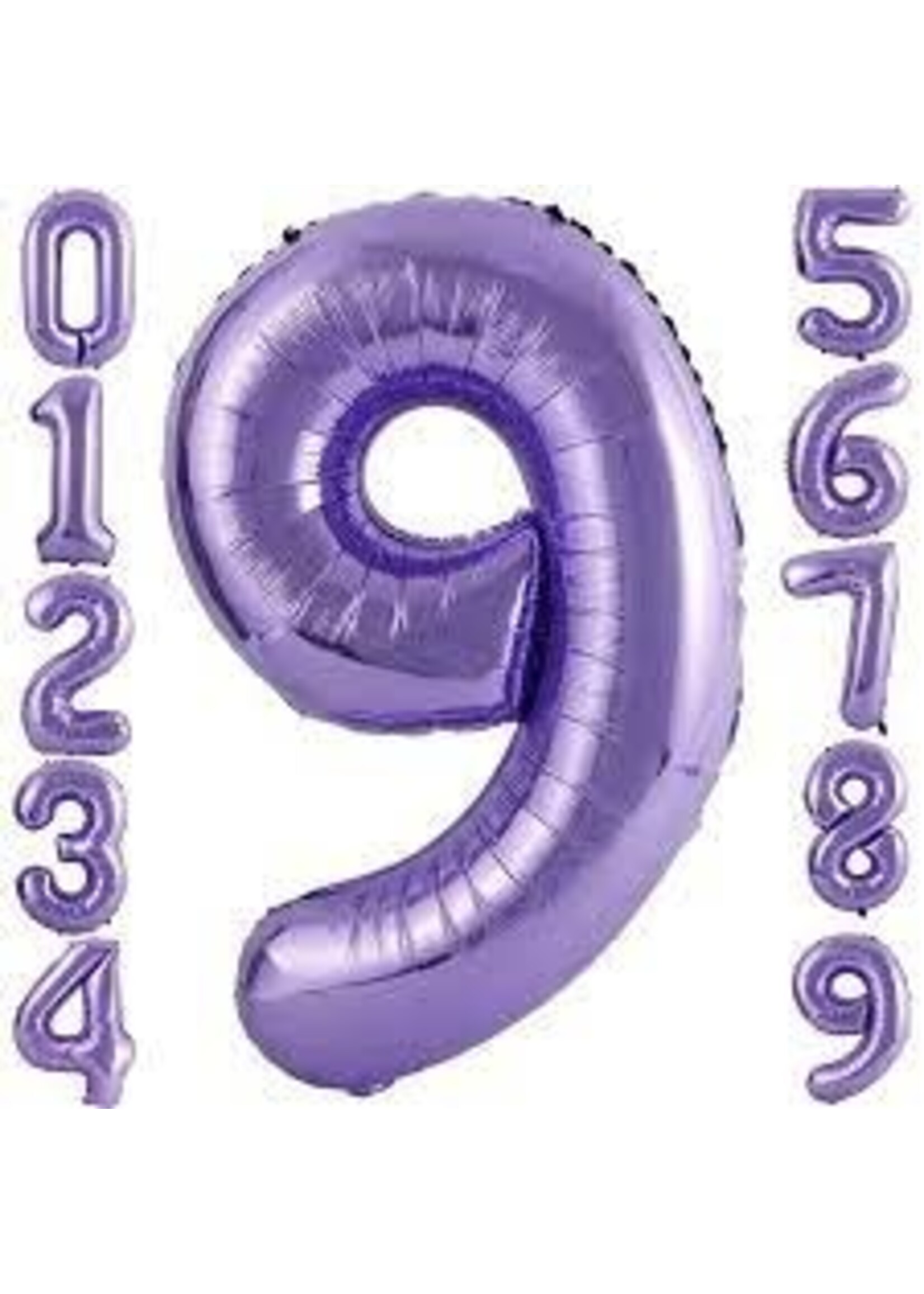 9 PURPLE NUMBER BALLOON