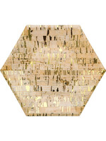 PLATE HEX FOIL 8CT CORK GOLD