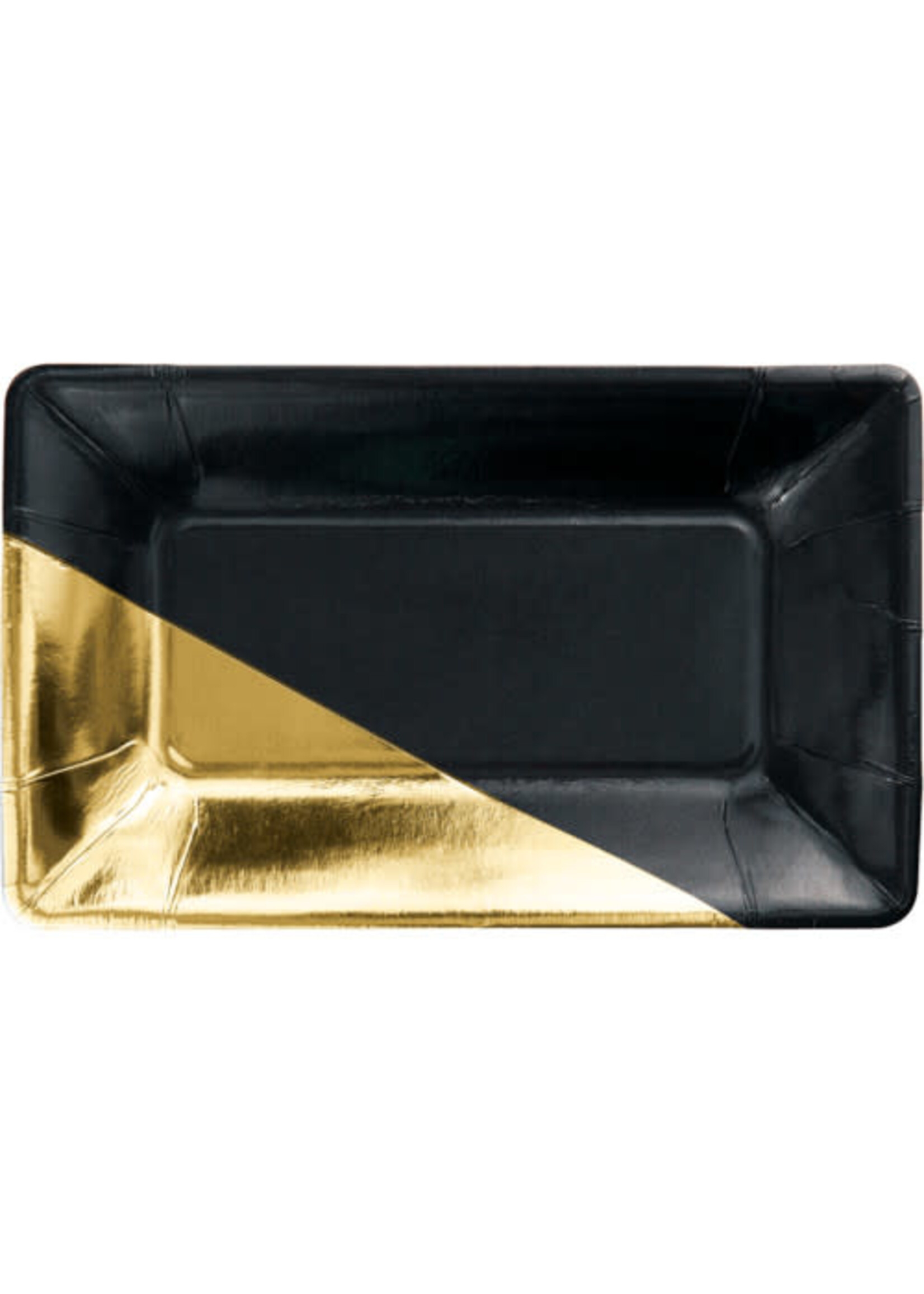 PLATE RECT FOIL 8CT BLACK
