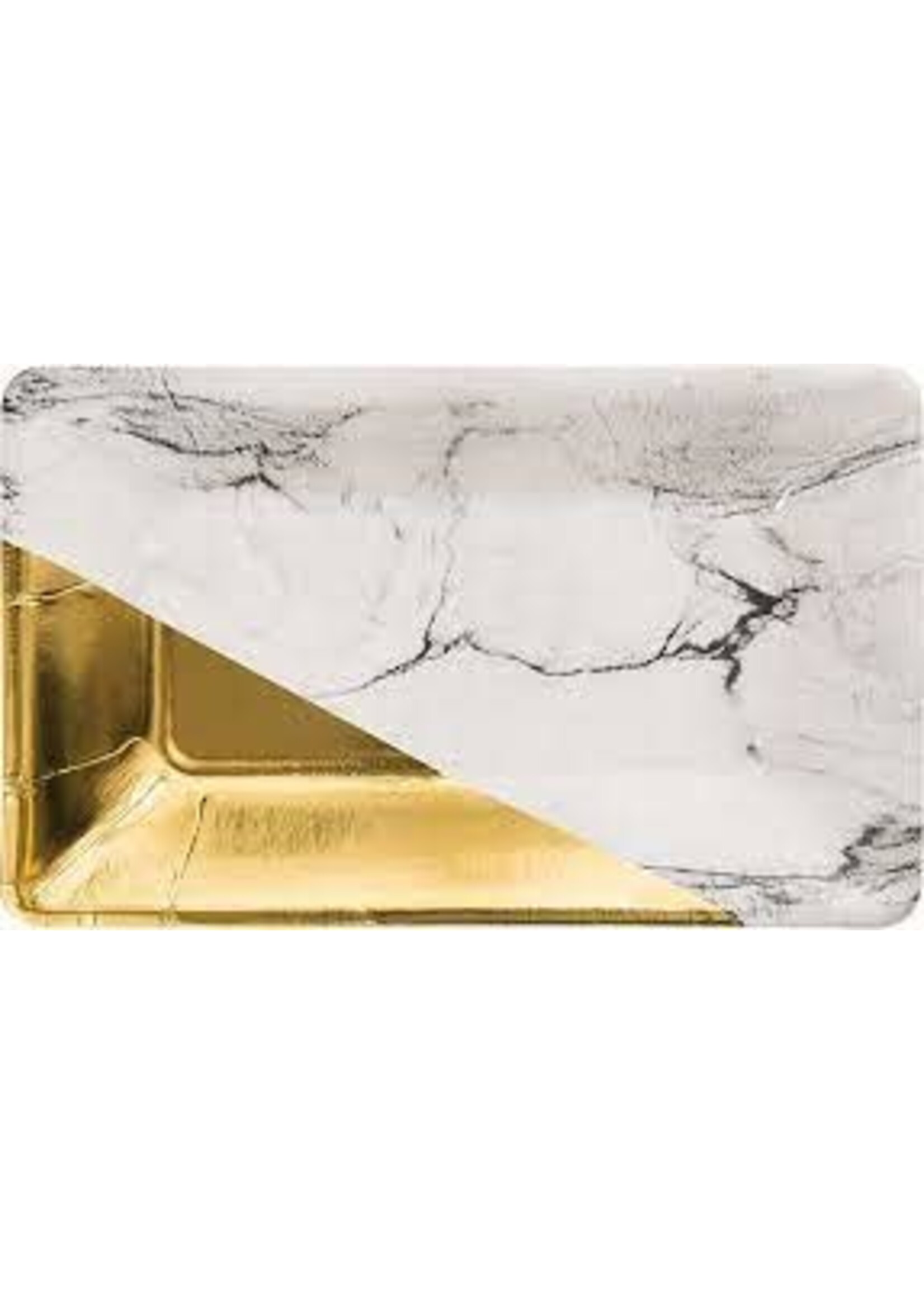 PLATE RECT FOIL 8CT MARBLE