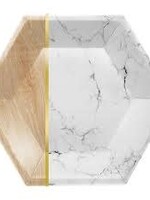 PLATE HEX FOIL 8CT MARBLE