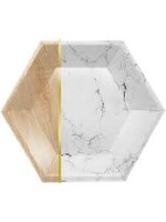 PLATE HEX FOIL 8CT MARBLE