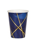 12oz. CUP 8CT FOIL NAVY GOLD GEODE
