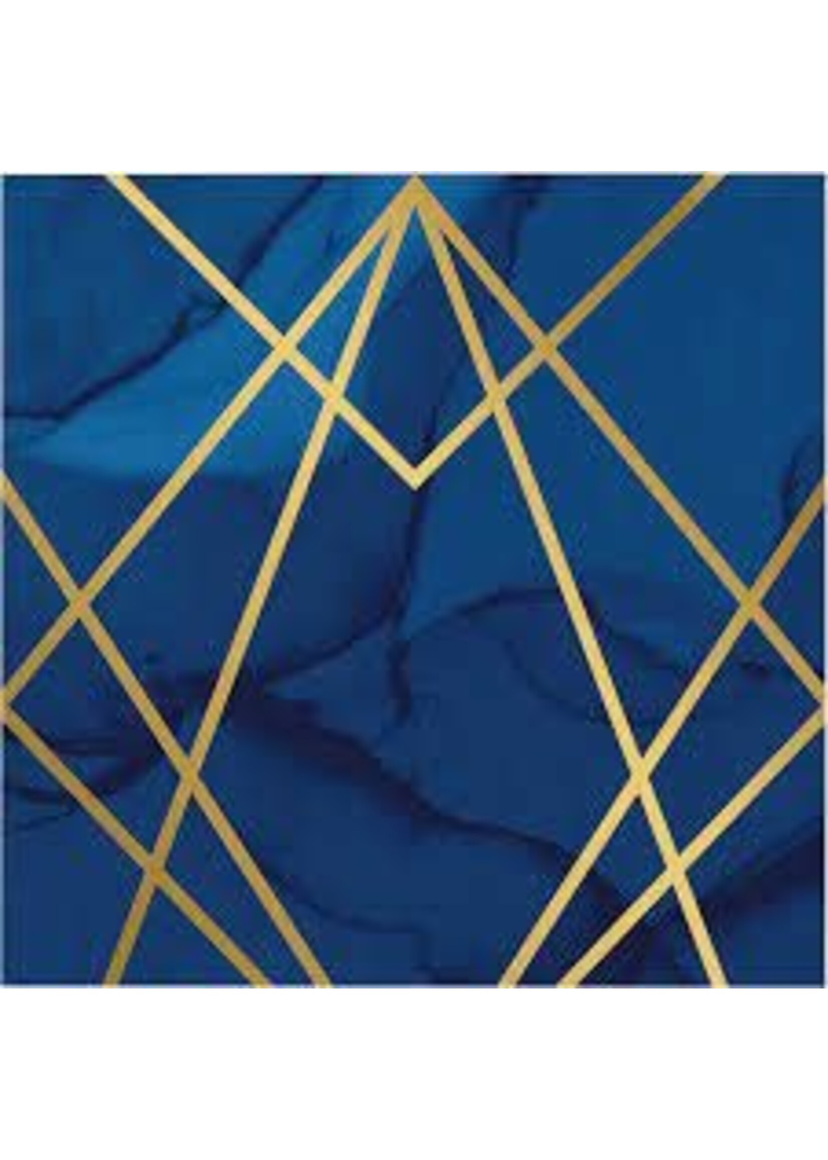 LUNCH NAPKINS 16CT FOIL NAVY GOLD GEODE