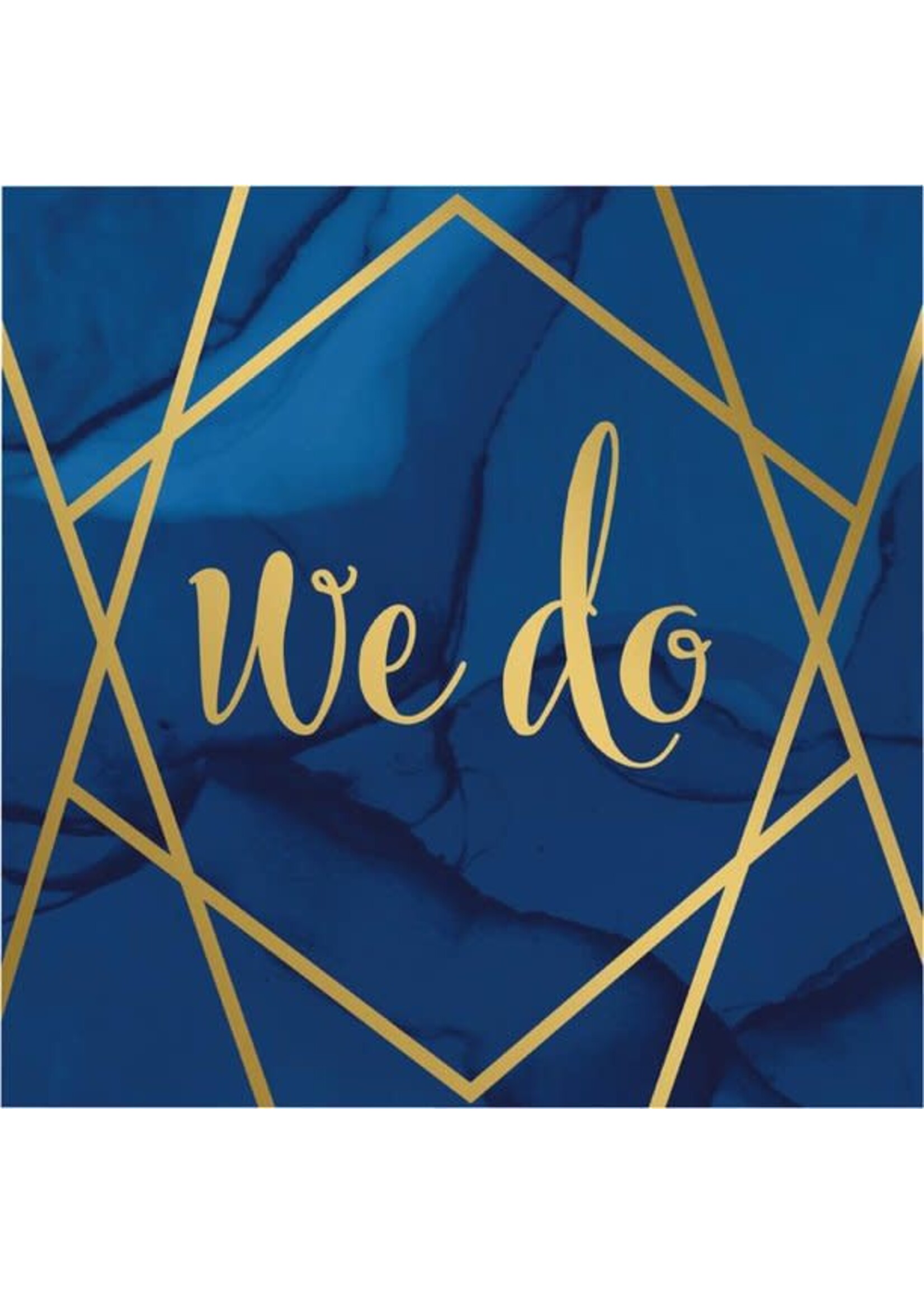 NAPKIN 16CT FOIL WE DO NAVY GOLD GEODE