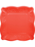 PAPER PLATE 8 CORAL RED