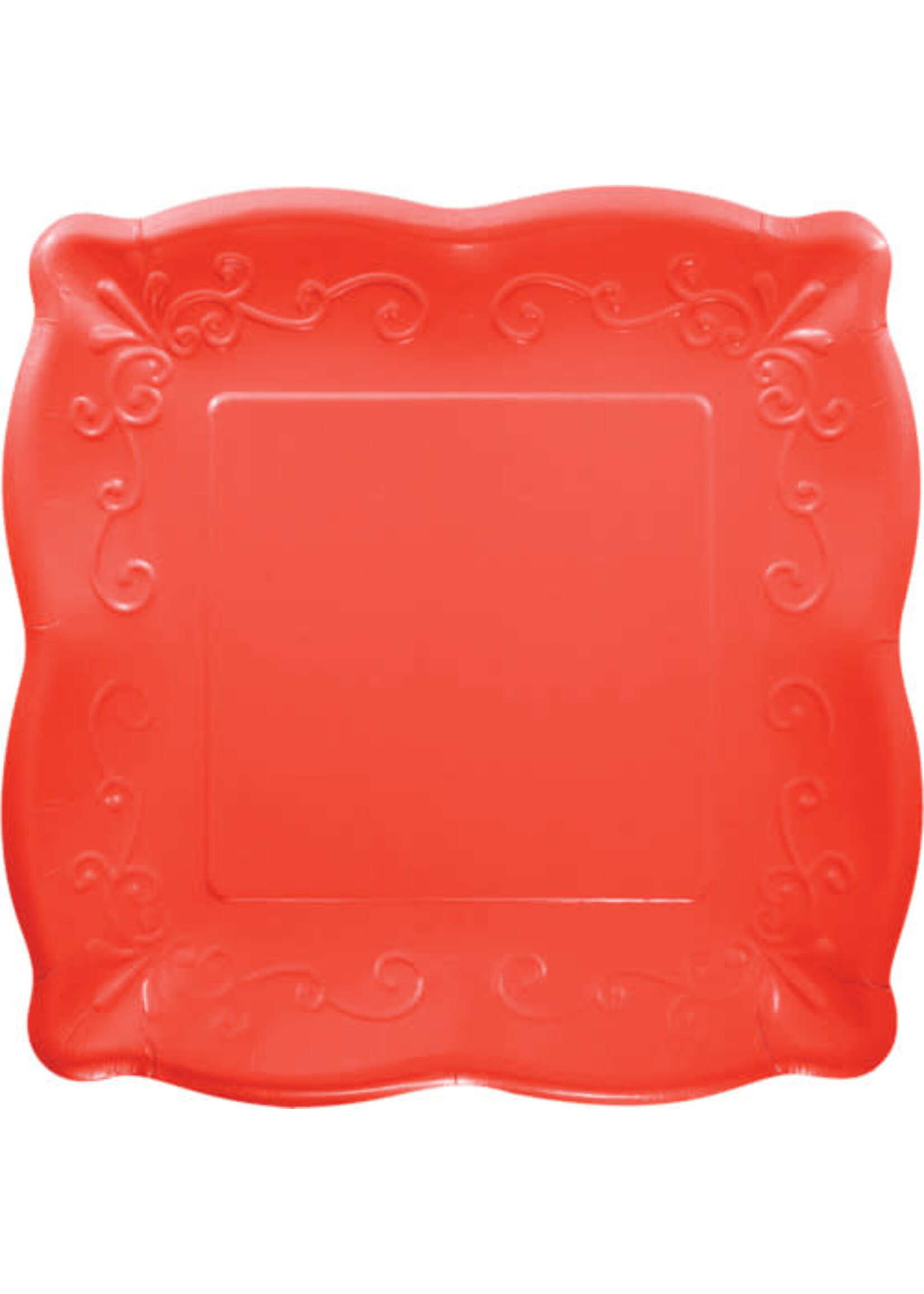 PAPER PLATE 8 CORAL RED