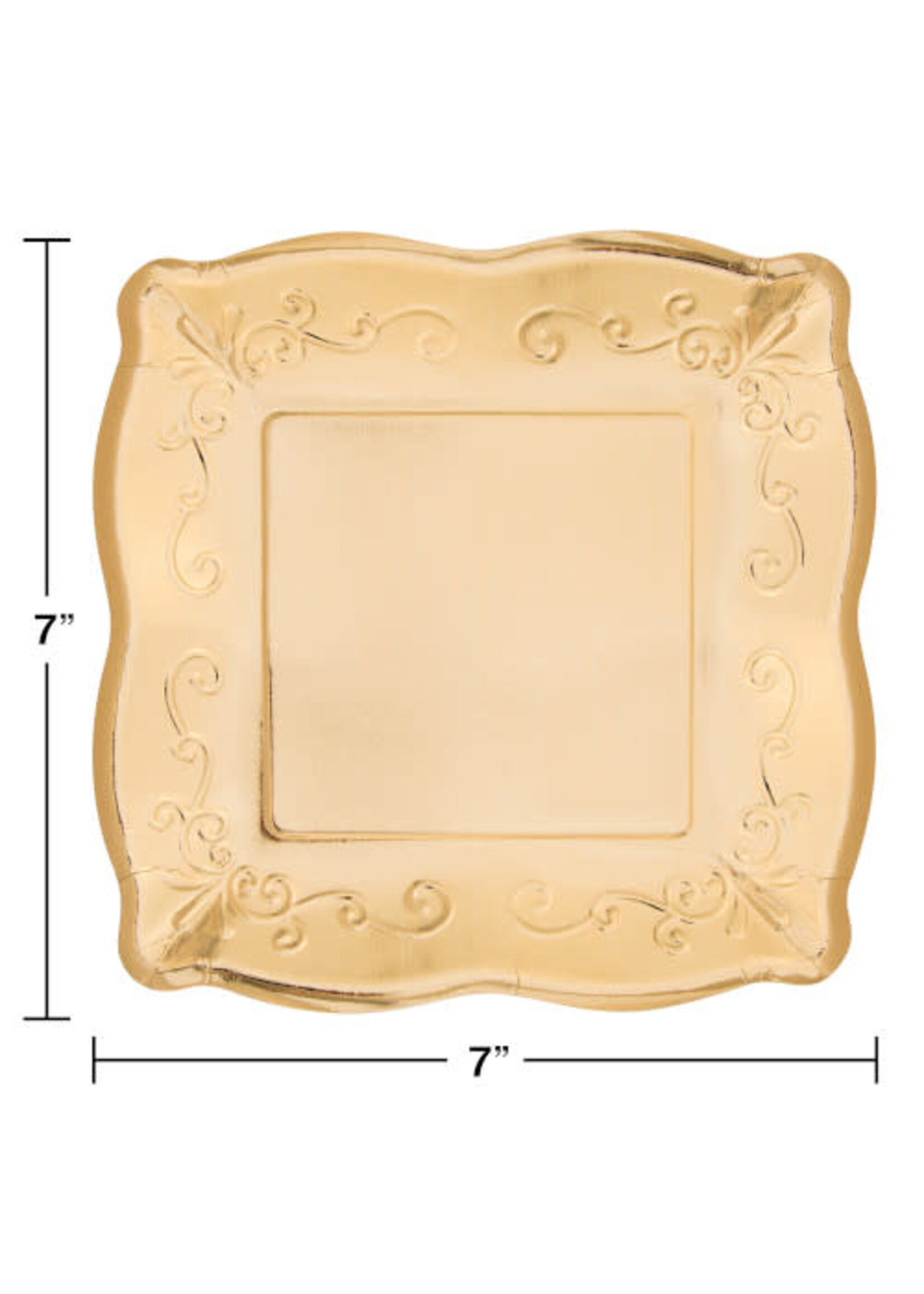 SMALL PAPER PLATE 8CT GOLD