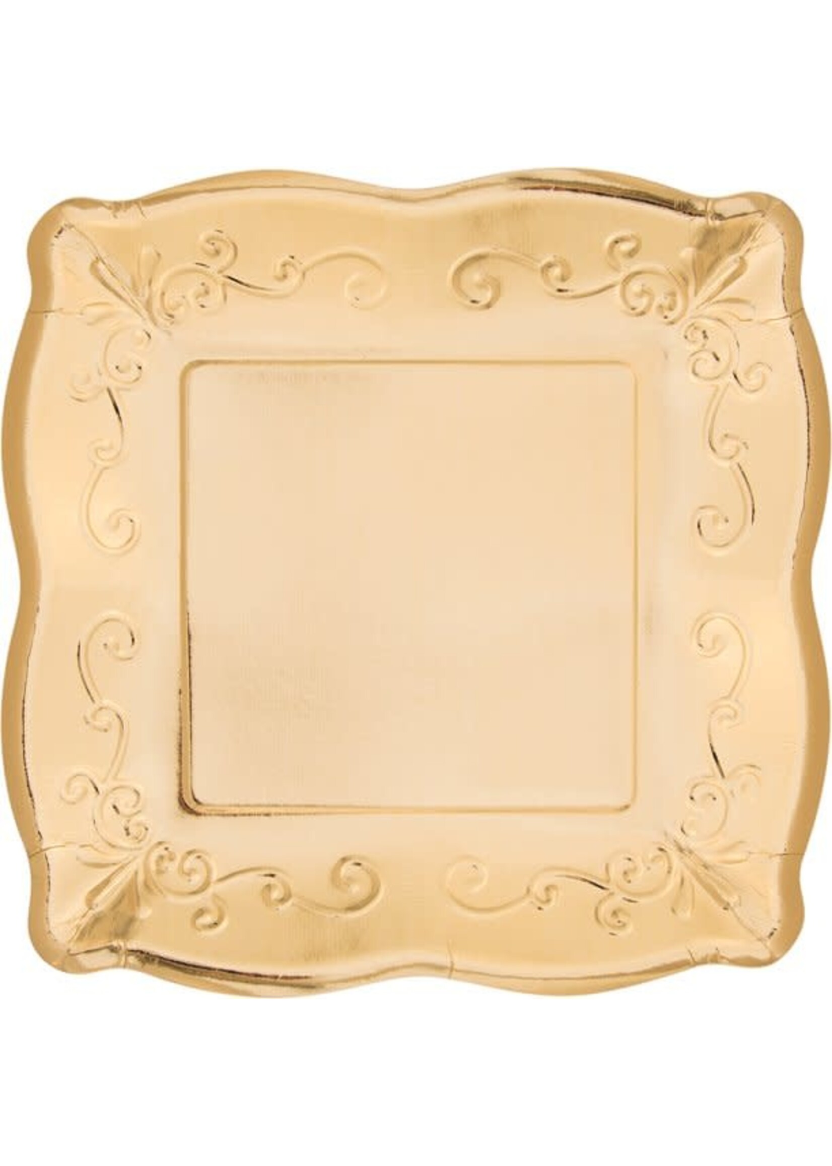PAPER PLATE 8CT  GOLD