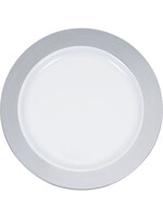 PLASTIC PLATE 10CT SILVER RIM