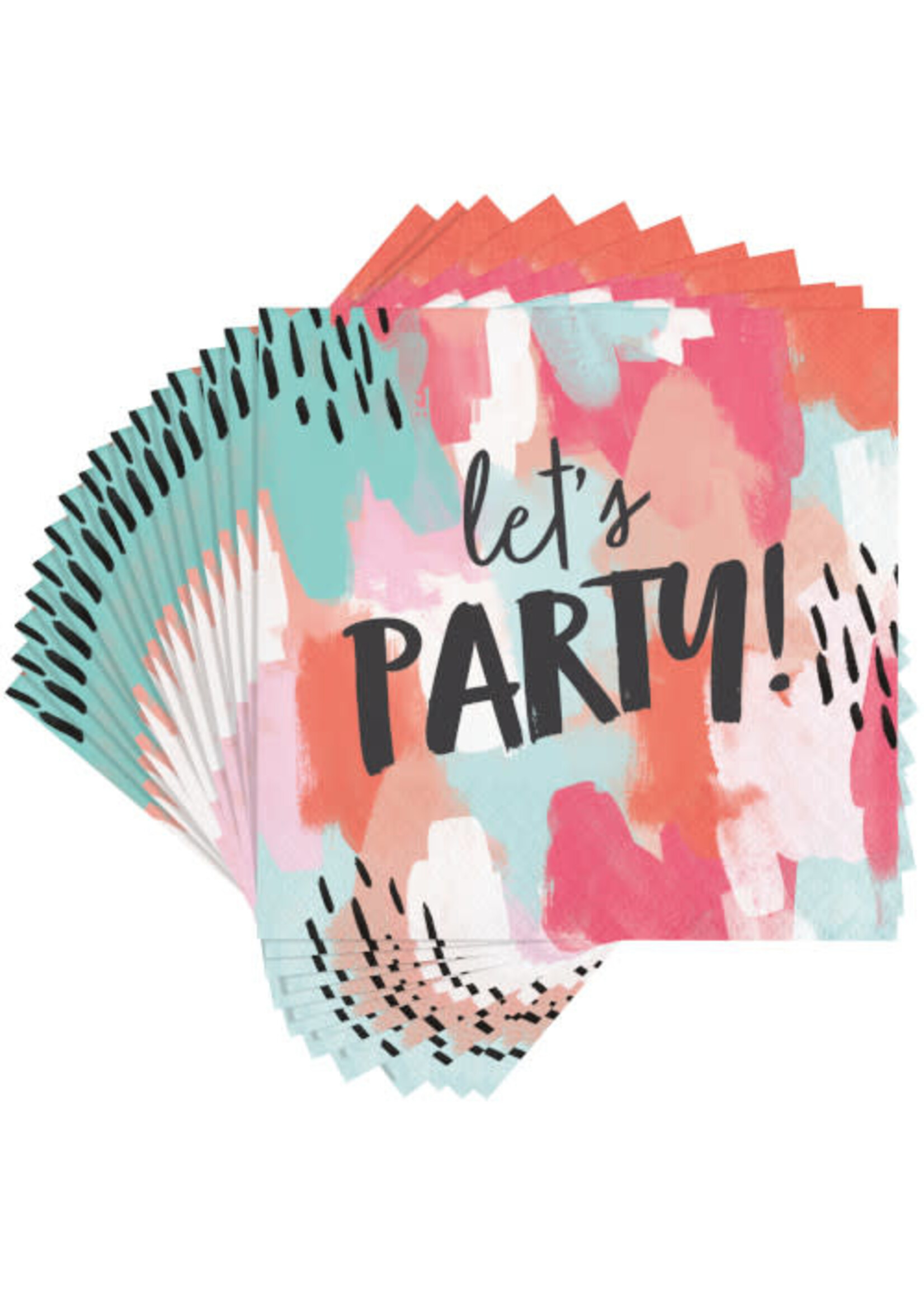 BEVERAGE NAPKINS 24CT LETS PARTY