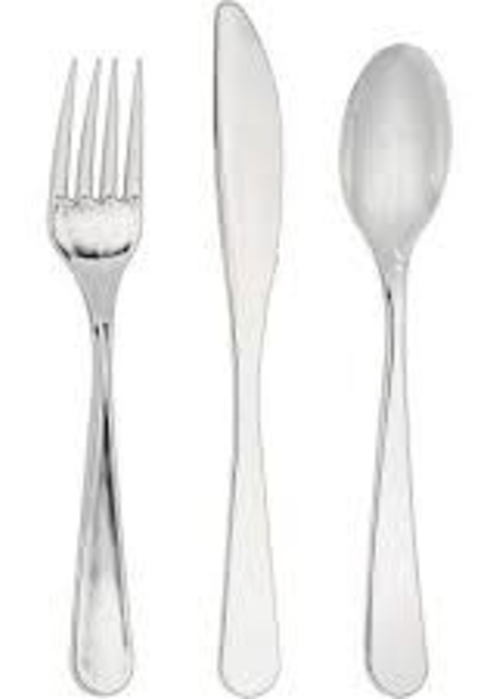 PLASTIC CUTLERY 24CT ELISE SILVER