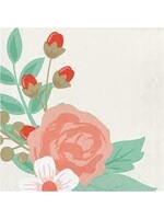 BEVERAGE NAPKINS 24CT MODERN FLORAL BOLD