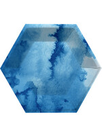 HEXAGON PAPER PLATE 8CT BLUE
