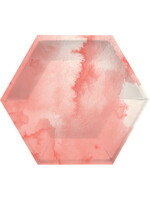 HEXAGON PAPER PLATE 8CT PINK