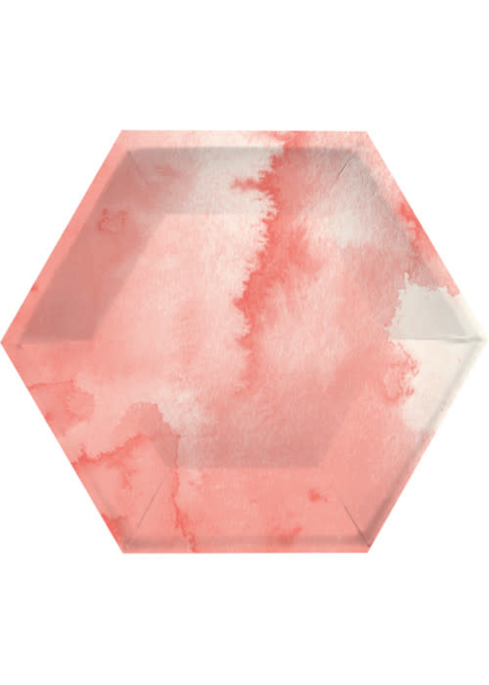 HEXAGON PAPER PLATE 8CT PINK