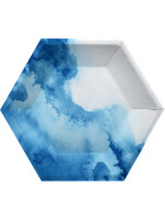 HEXAGON PAPER PLATE 8CT BLUE