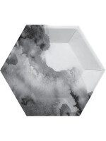 PLATE HEX  8CT BLACK