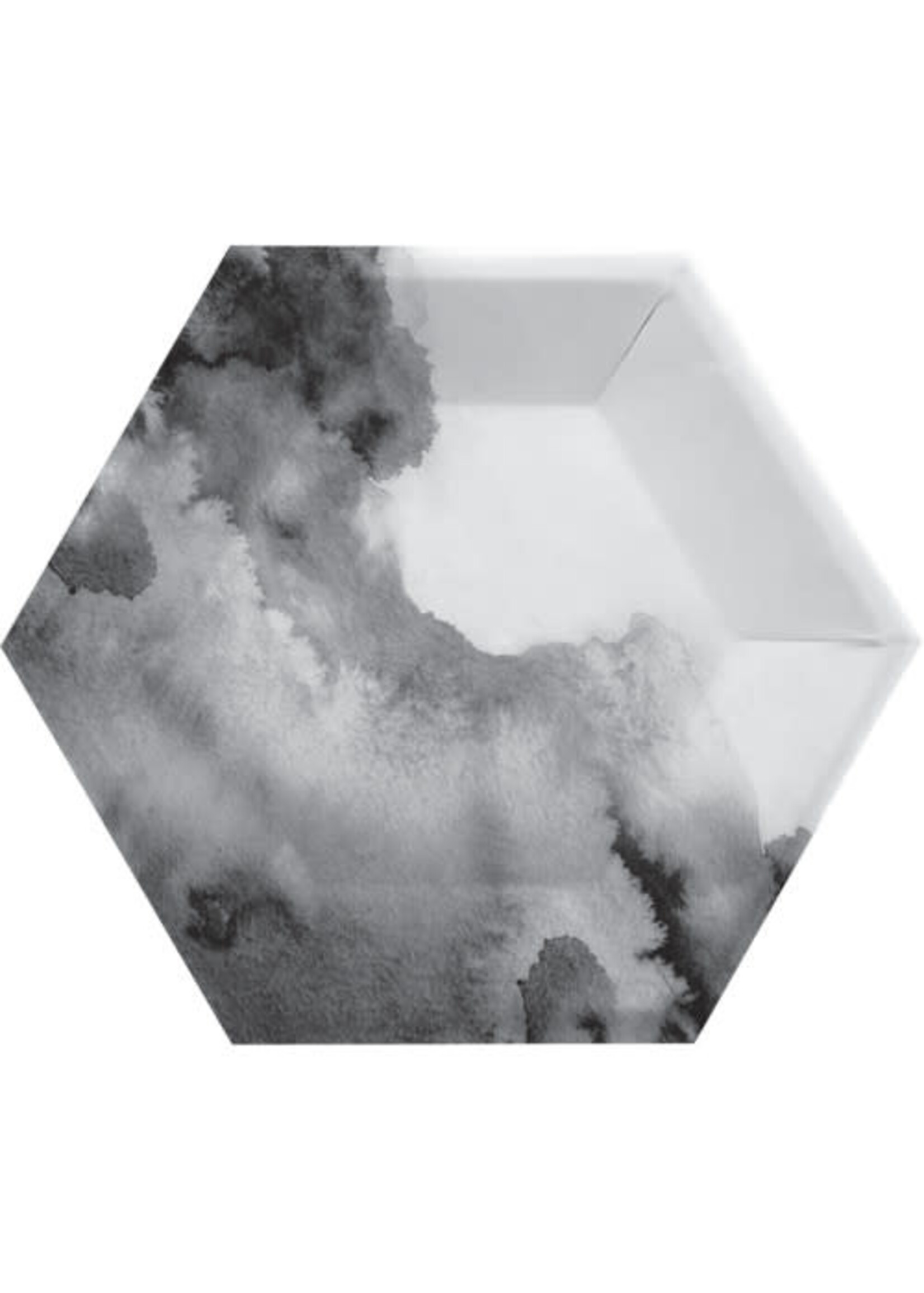 PLATE HEX 8CT BLACK