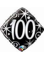 18" 100 BLK & SLVR BALLOON