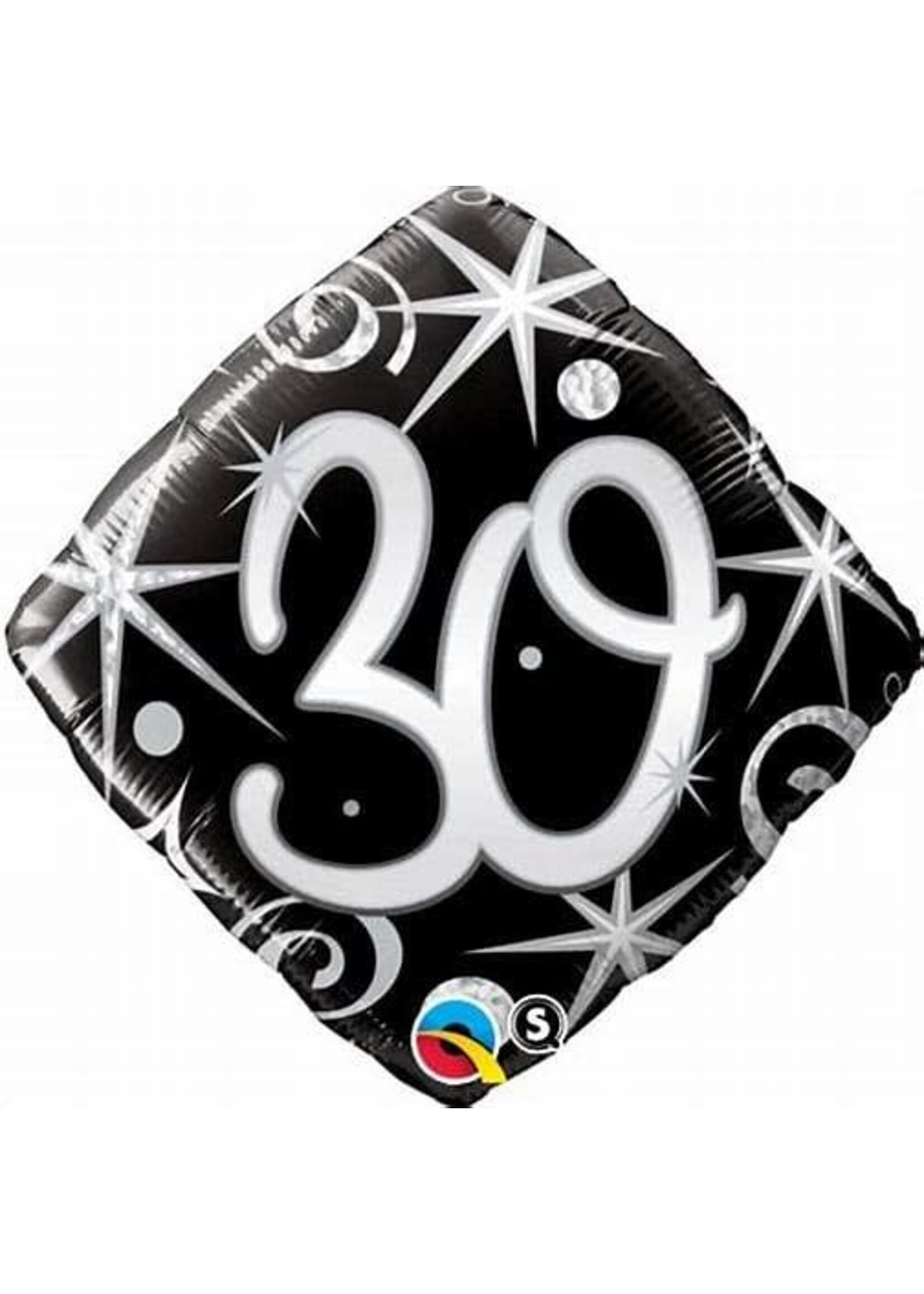 18" 30 BLK & SILVER BALLOON