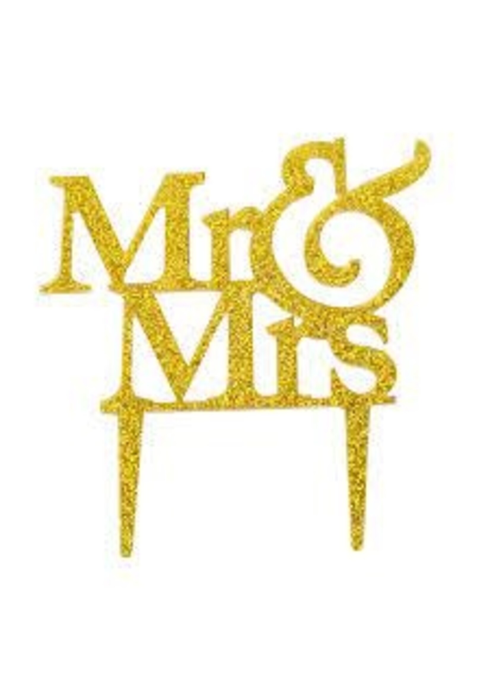 Mr & Mrs Cake Topper Gold