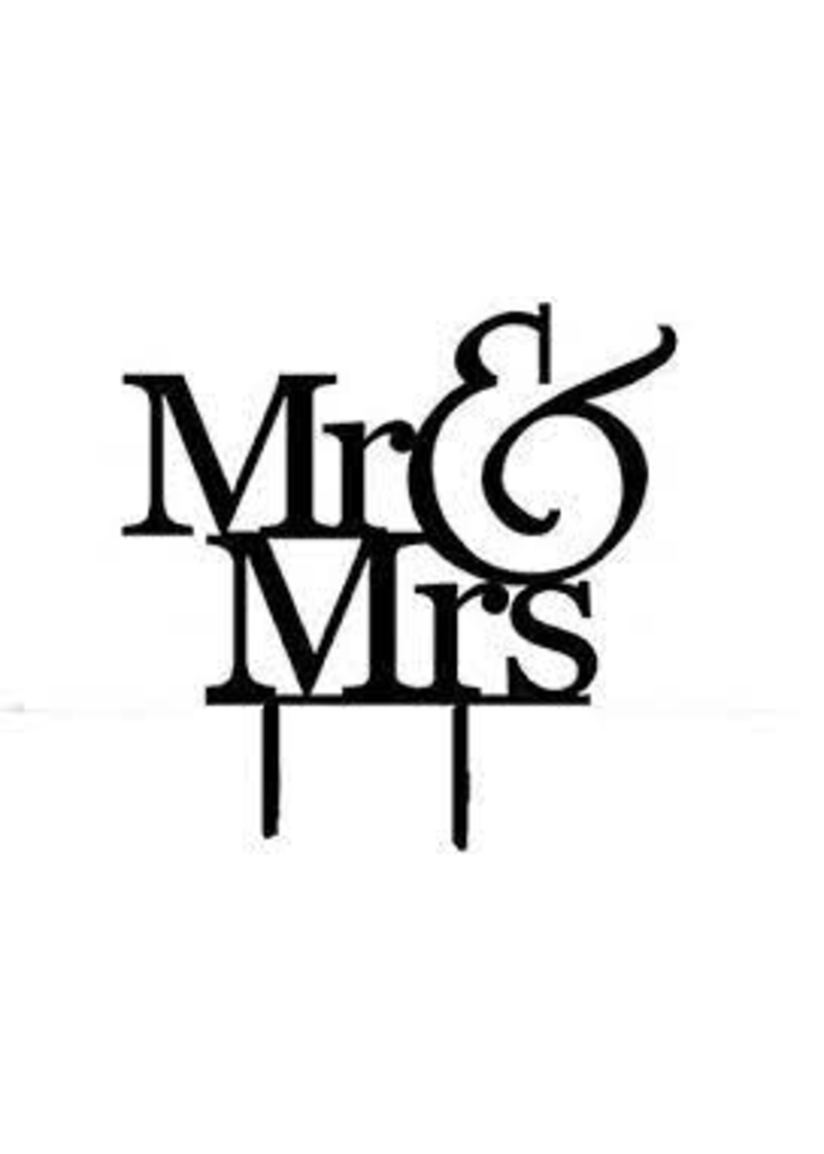 Mr & Mrs Cake Topper  Black