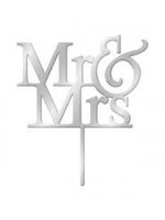 Mr & Mrs Cake Topper Silver