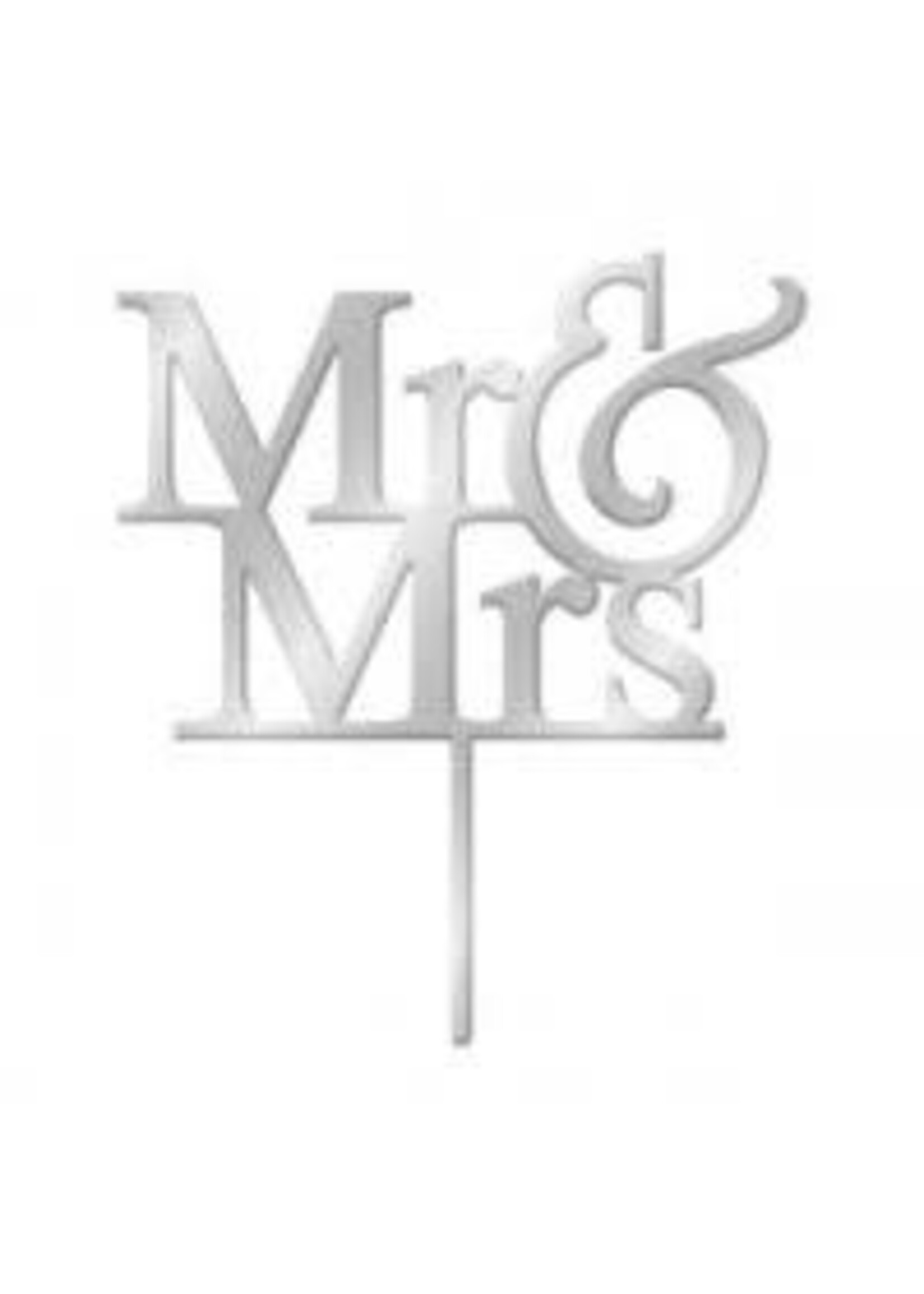 Mr & Mrs Cake Topper Silver