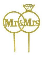 Two Rings/ Mr & Mrs Cake Topper