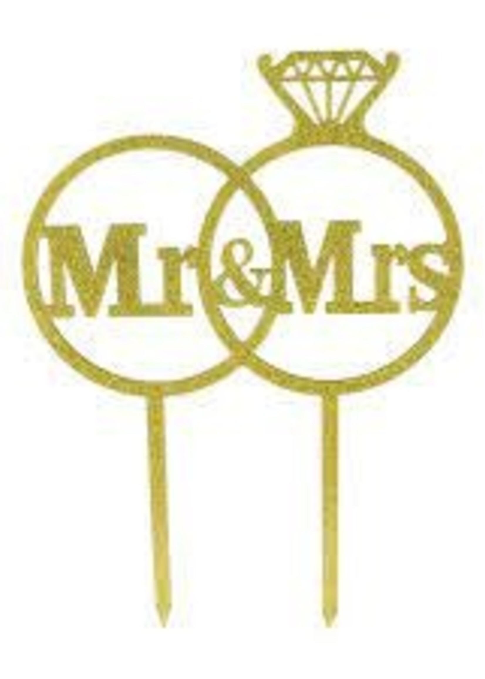 Two Rings/ Mr & Mrs Cake Topper