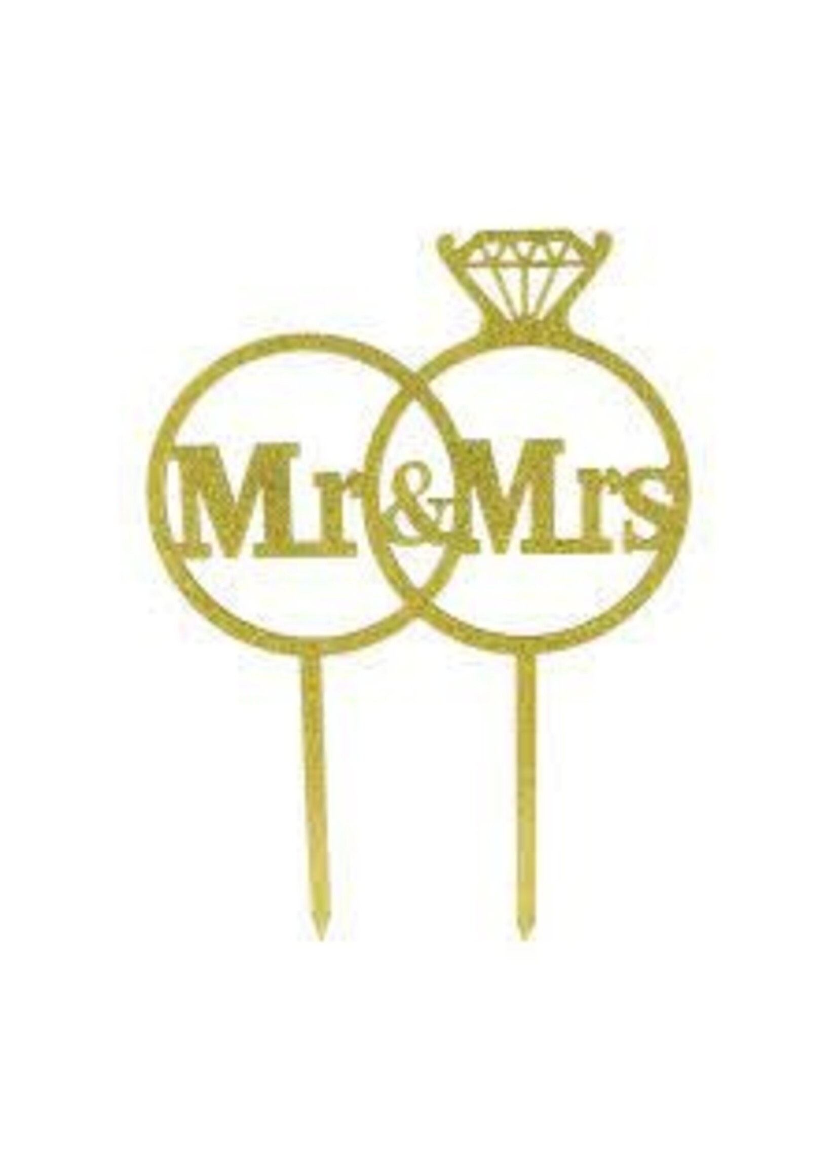 Two Rings/ Mr & Mrs Cake Topper