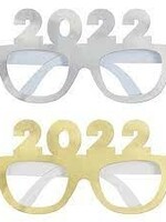 Foil Gold & Silver 2022 Party Glasses, 4ct