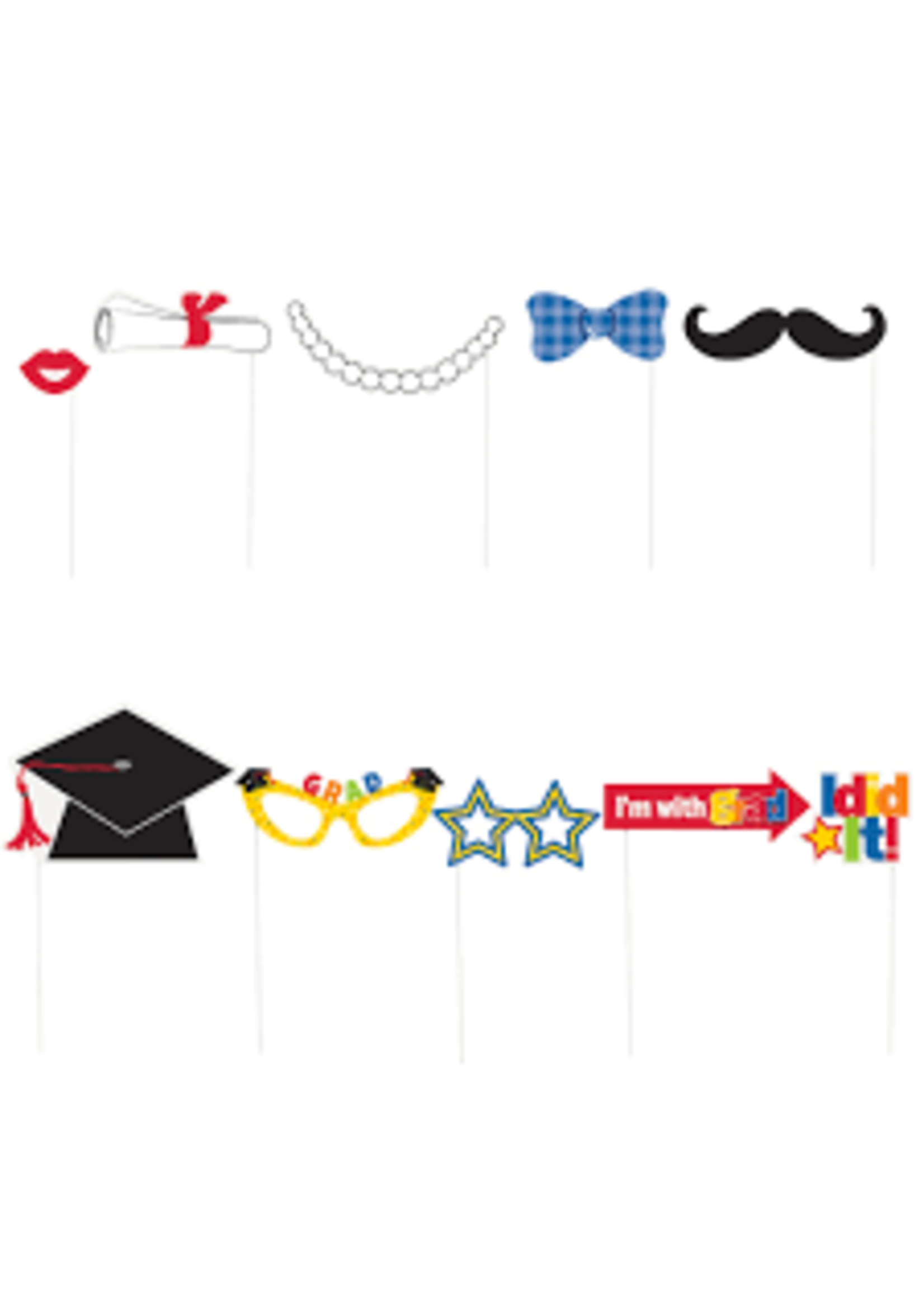 Graduation Photo Booth Props, 10ct