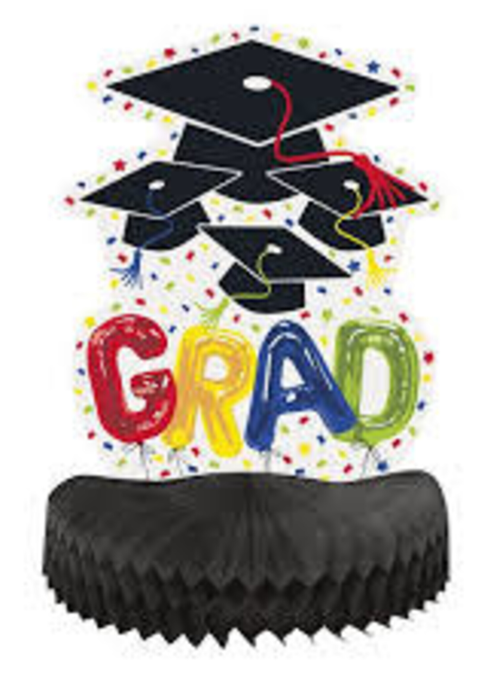 Letter Balloon Grad Honeycomb Centerpiece, 10"