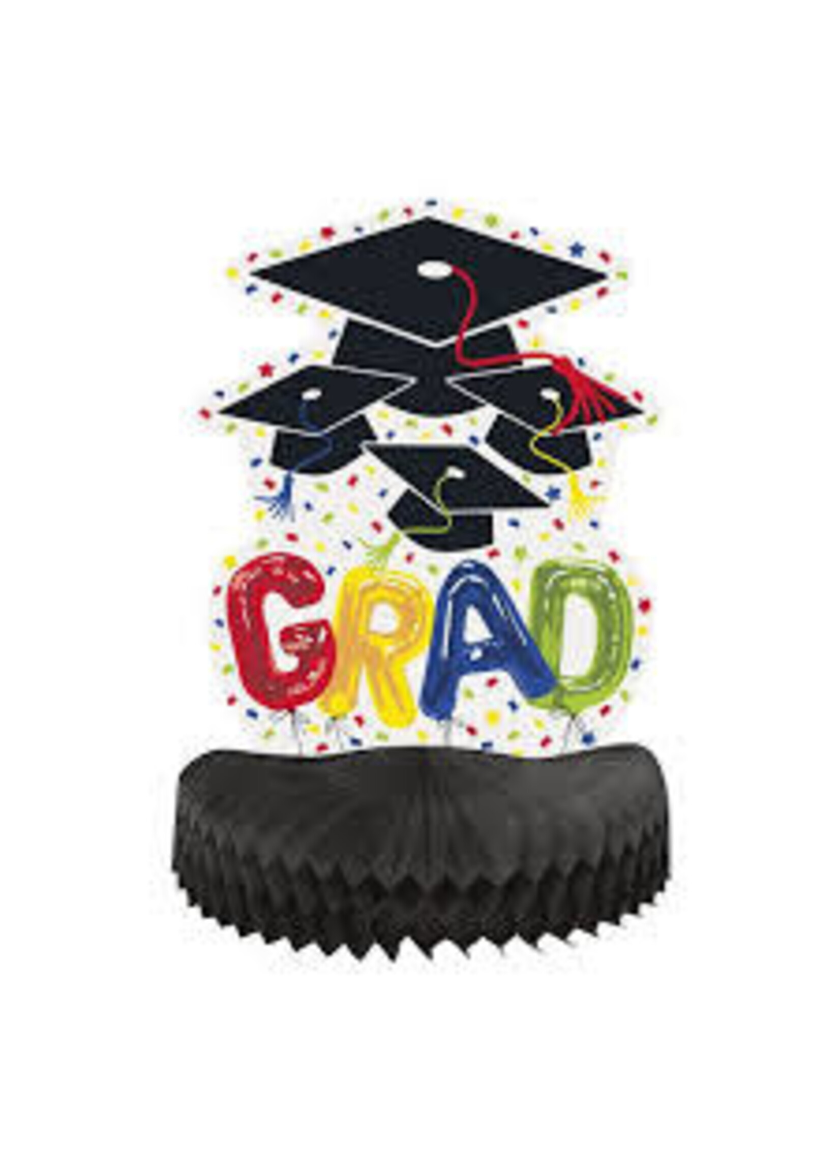 Letter Balloon Grad Honeycomb Centerpiece, 10"