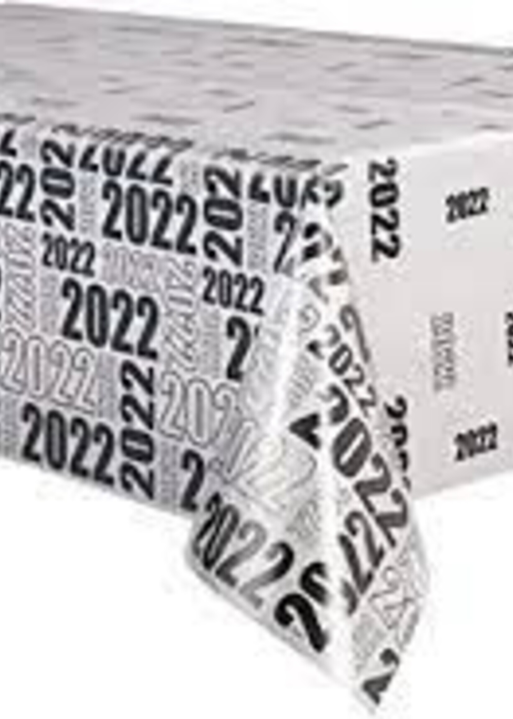 Year 2022 Clear Rectangular Plastic Table Cover, 54" x 108"