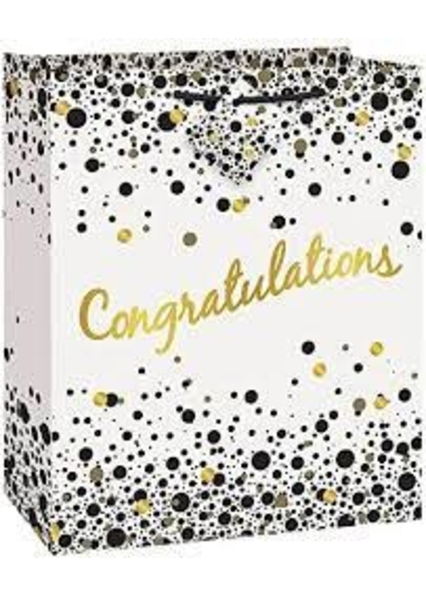 Speckled Black & Gold Congratulations Large Gift Bag