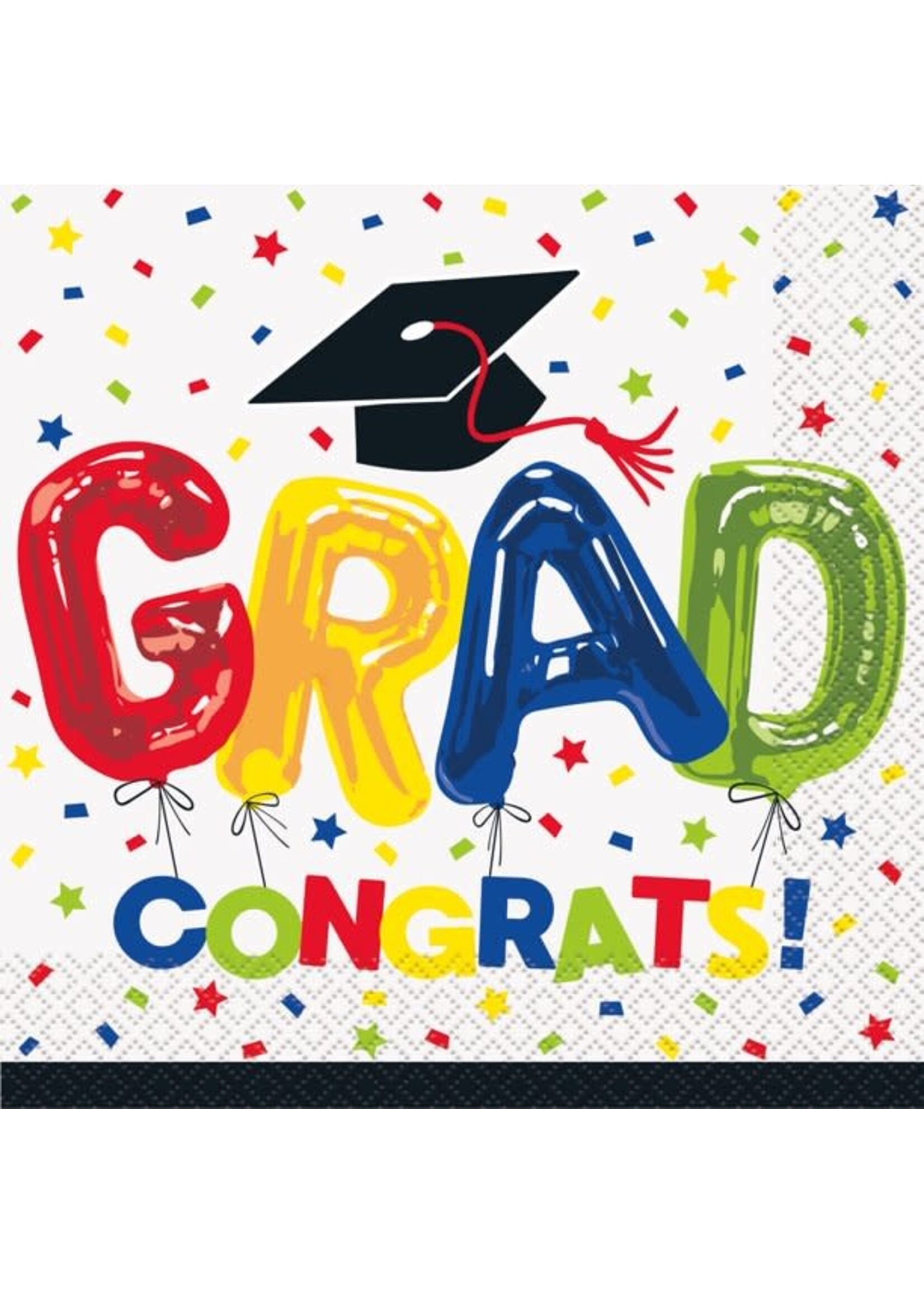 Letter Balloon Grad Lunch Napkins, 16ct