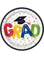 Letter Balloon Grad Round 7" Plates, 8ct