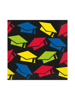 Colorful Cap Grad Beverage Napkins, 16ct